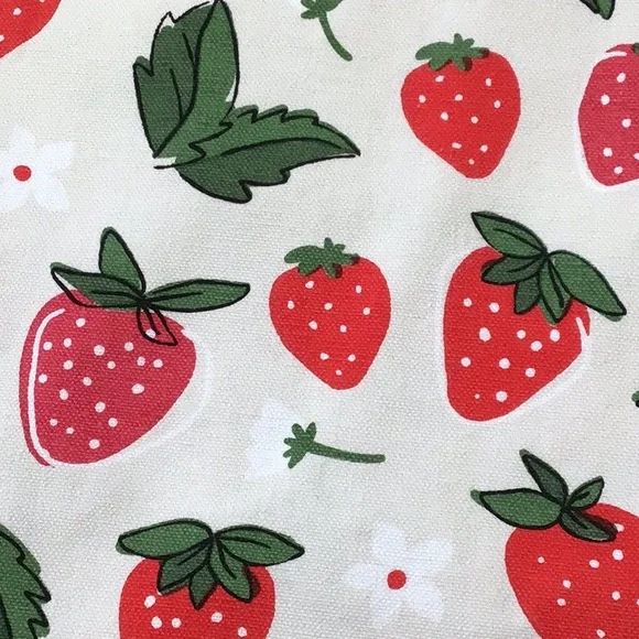 Anthro Strawberry 🍓 Print Canvas Tote Shopping Bag - Picture 7 of 13